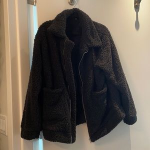 Black soft zip up coat / sweater